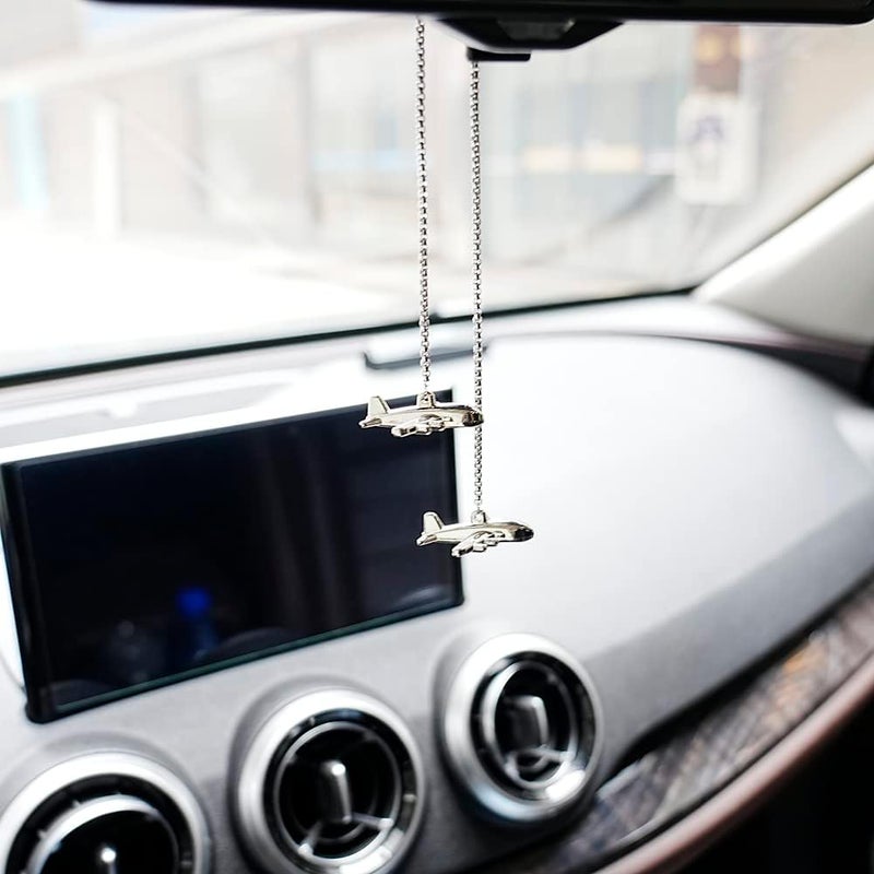 AMIORO Creative Airplane Car Rear View Mirrors Interior Accessories Aircraft Ornament Car Decor - Image 3